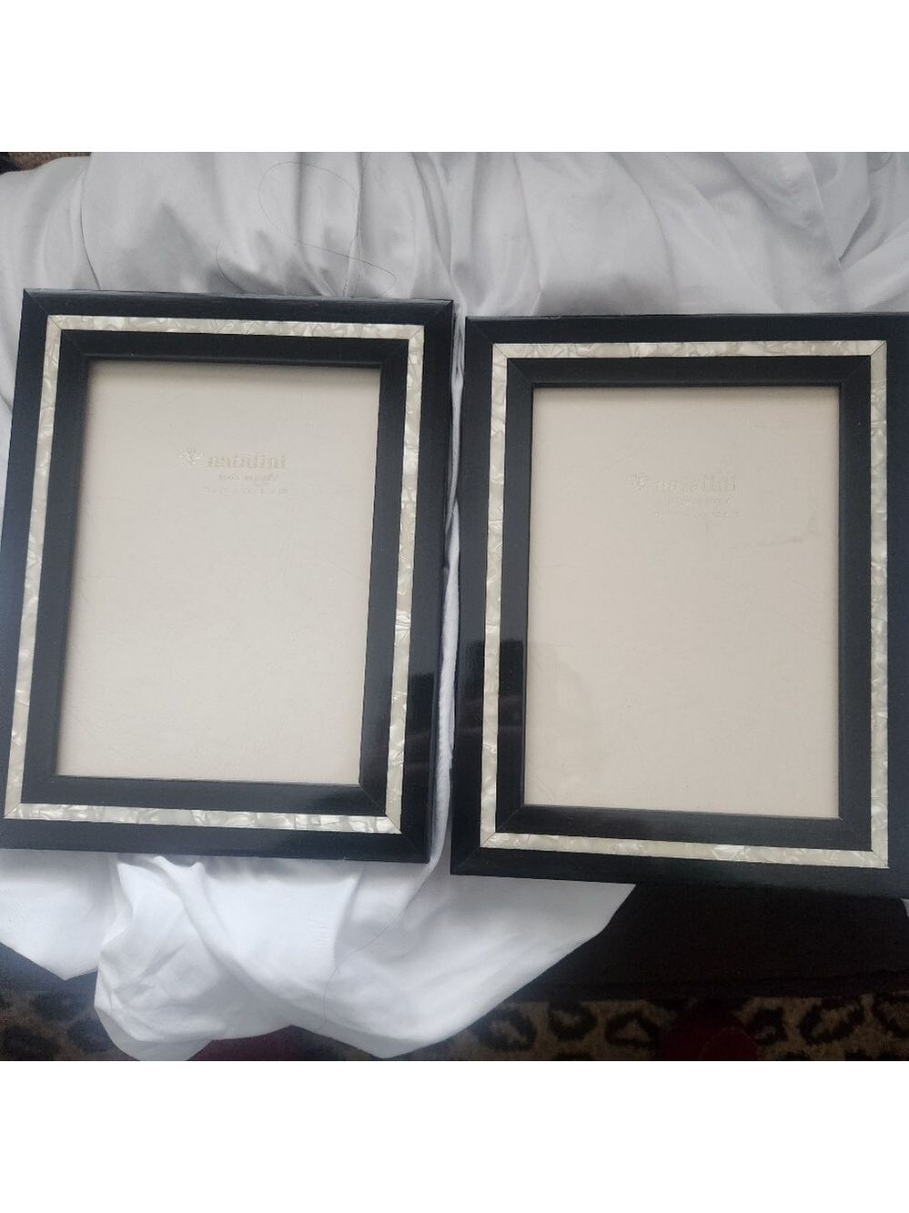 NWOT Pair Of 2 Natalini HandMade in Italy Black Marquetry Picture Frame 5x7